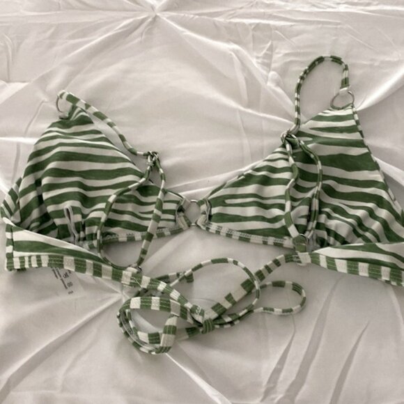 SHEIN NWOT Tanga Zebra Stripe Triangle Bikini - Picture 6 of 12